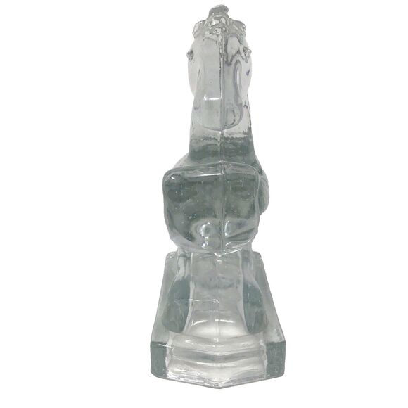 LE Smith Glass Horse Bookends Clear Equestrian Vintage MCM 8" tall Set of 2 - Picture 6 of 12